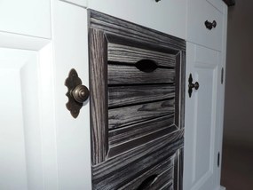 Comodă lemn masiv alb Harley /Maro, 112 × 38 × 90 cm