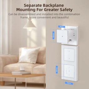 Immax NEO 07538L - Întrerupător inteligent cu 1 buton, 230 V, Wi-Fi Tuya