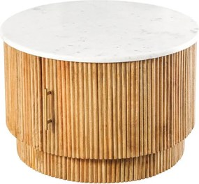 Masuta lemn de mango, marmura alba TRES CHIC 60cm