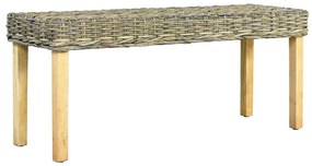 285791 vidaXL Bancă, natural, 110 cm, ratan kubu & lemn masiv de mango