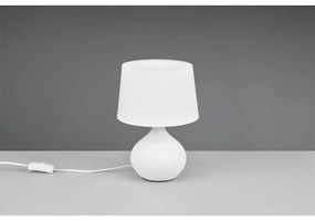 Veioză din ceramică și pânză Trio Martin, înălțime 29 cm, alb
