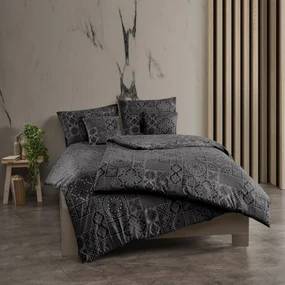 Lenjerie de pat din bumbac Kvalitex Tokyo negru, 240 x 220 cm, 2 buc. 70 x 90 cm