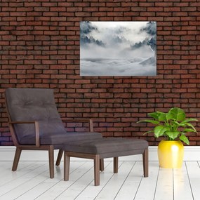 Tablou pe sticlă cu lupi (70x50 cm)