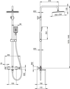 Coloana de duș - cada cu baterie termostatică NAC_01HT