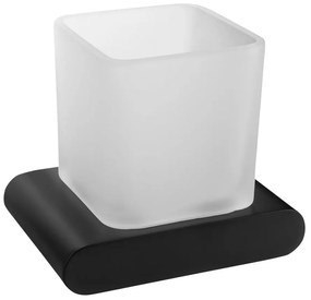 Suport pentru periuța de dinți negru mat de montat pe perete din sticlă Flori – Sapho