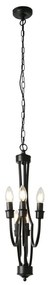 Candelabru cu 5 brate design rustic Lodge negru