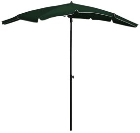 vidaXL Umbrelă de grădină cu stâlp, verde, 200x130 cm