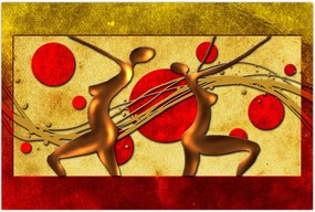 Tablou abstract cu două femei (90x60 cm)