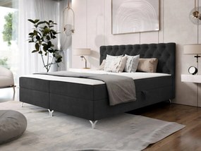 Pat matrimonial 140 cm Jenaks 2 (Negru) (cu somieră și saltea) (cu sp. depozitare). Promo -17%. 1104144