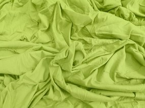 Cearsaf BASIC din jerseu verde deschis 90 x 200 cm