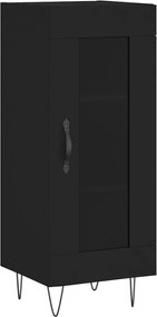 vidaXL Servantă, negru, 34,5x34x90 cm, lemn compozit