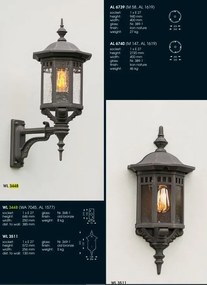 Pendul iluminat exterior din fier forjat, HL 3448, 40cm