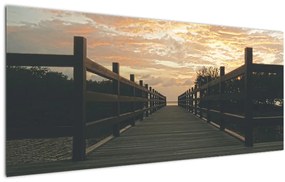 Tablou - Ponton de lemn, lac (120x50 cm)