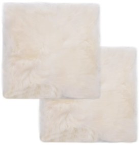 vidaXL Pernuțe de scaun, 2 buc, alb, 40x40 cm, piele naturală de oaie