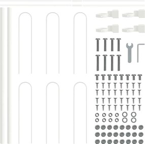vidaXL Gard de Grădină 5 pcs Alb 8,5 x 0,6 m Oțel acoperit cu pulbere
