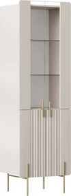 Vitrină cu patru uși Malmi 60 cm - cașmir / picioare aurii