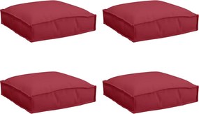 vidaXL Pernă 4 pcs Roșu Vin 40 x 40 x 8 cm Material Oxford