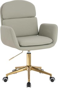 HR480K Scaun Culoarea Inului Piele Ecologica Premium Soft cu Bază Aurie