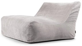 Fotoliu bean bag gri deschis cu tapițerie din catifea reiată Sofa Lounge – SLOWDOWN