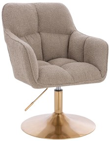 HR550N Scaun Latte Boucle cu Bază Aurie