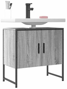vidaXL Dulap chiuvetă baie, gri sonoma, 60x33x60 cm, lemn prelucrat