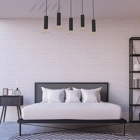 Lustră pe cablu DANTE 5xGU10/25W/230V neagră/aurie