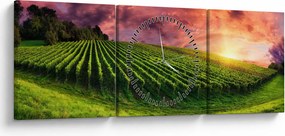 Tablou cu vie cu cerul color (cu ceas) (90x30 cm)