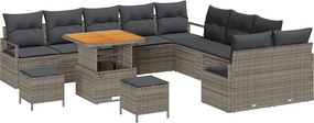 vidaXL Set de canapele pentru grădină cu pernă cu pernă 13 pcs Gri