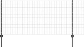 vidaXL Gard cu Stâlp Gri 1 x 25 m Oțel și PVC