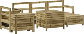 vidaXL Set canapea de grădină, 7 piese, lemn de pin tratat