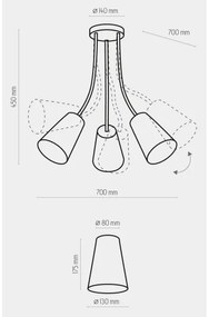 Lustră pentru copii WIRE KIDS 3xE27/15W/230V