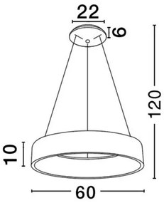 Lustra moderna suspendata LED 3000K 60cm RANDO alb NVL-6167205