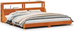 vidaXL Cadru de pat fără saltea, maro ceruit 180x200 cm lemn masiv pin