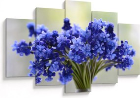 Tablou buchet cu flori albastre (150x105 cm)