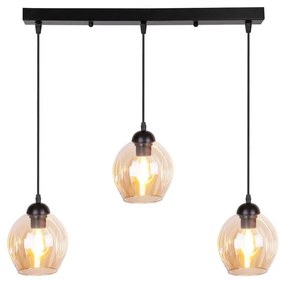Lustră neagră cu abajur din sticlă 14x70 cm Aspa – Candellux Lighting