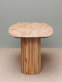 Masa dining, din lemn de tec reciclat, Alezan