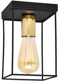 Plafonieră FINN 1xE27/15W/230V negru/auriu