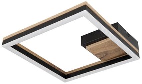 Plafoniera LED design industrial Beatrix negru, maro 27x27cm