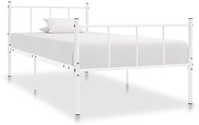 284629 vidaXL Cadru de pat, alb, 90 x 200 cm, metal