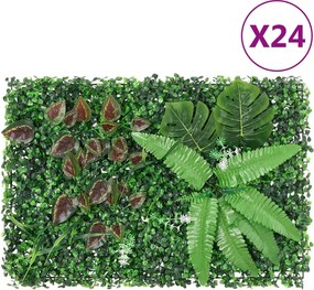 vidaXL Gard din plante artificiale, 24 buc., verde, 40x60 cm