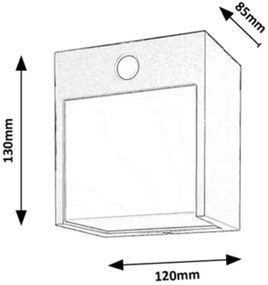 Rabalux 7479-LED Aplica exterior BALIMO LED 12W 230V IP44 cu senzor