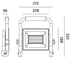 Proiector LED TIGRA LED/100W/4000K IP54 negru/galben