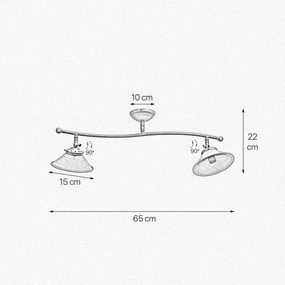 Lustra tavan cu 2 abajure din alama directionabile Vintage Soul