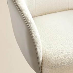 Scaun de birou SABINA, max. 110 kg, alb/bej SongmicsHome