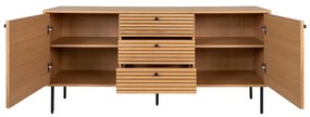 Comodă în culoare naturală joasă cu aspect de lemn de stejar 150x74 cm Kyoto – House Nordic
