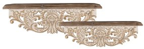 Set 2 rafturi, din lemn, aspect vintage, Vivelle