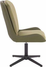 HR690CROSS Scaun Velvet&amp;soft Piele Pu Măsline/Khaki Bază Neagră