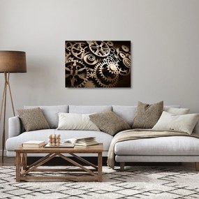 Tablou pe sticlă - Piese de ceas (70x50 cm)