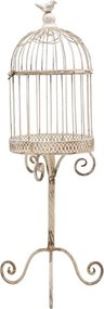 Colivie decorativă shabby chic pe suport din metal, H92 cm