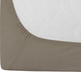 Cearsaf din bumbac cu elastic STANDARD 90 x 200 cm maro